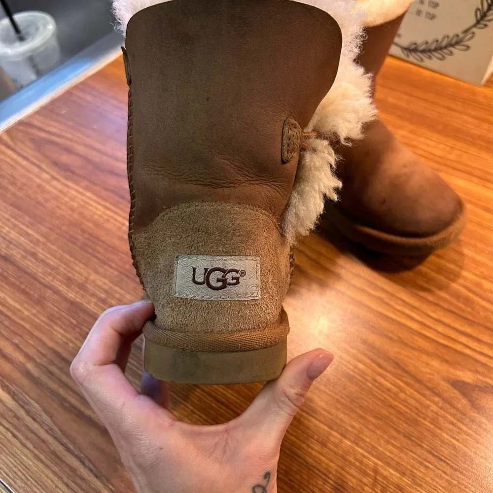 UGG Toddler Chestnut Shearling Button Booties